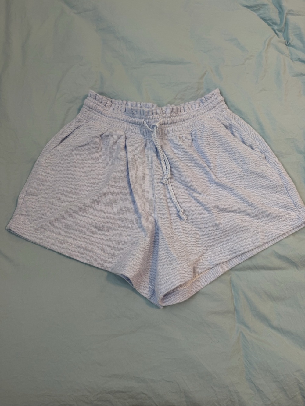 aerie Light Blue Terry Drawstring Lounge Shorts